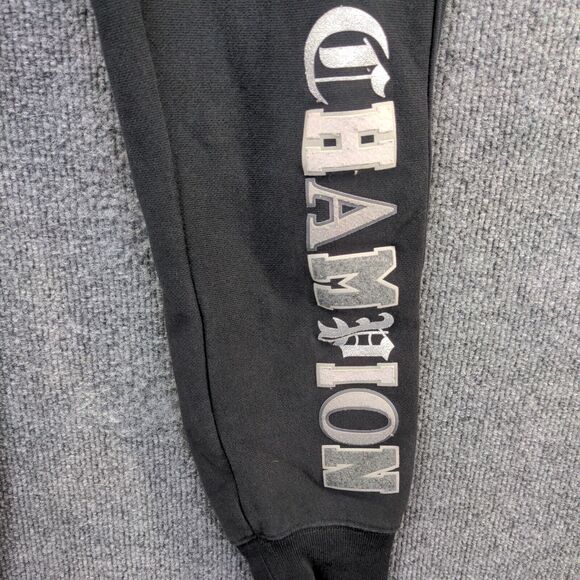 Champion Reverse Weave Mens Spell Out Jogger Pants S Black Wide Band Vintage - Picture 5 of 14